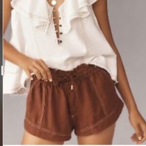 Anthropologie NWT Sz SM 100% recommended linen blend sold out @anthro shorts